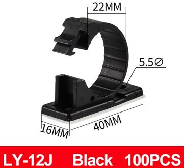 100 Stuks Kabel Lijn Clip Clamp Kleverige Zelfklevende Muur Snap Type Plastic Base Vaste Draad Management Verstelbare LY-12J