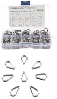 100 Stuks Kabel Vingerhoeden Kabel Vingerhoeden M1.5 304 Rvs Vingerhoed Diameter Wire Rope Cable Vingerhoeden Rigging