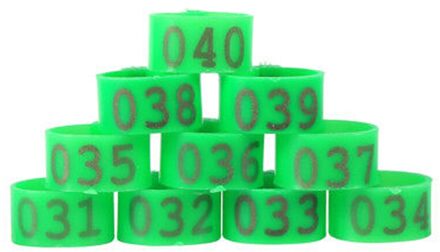 100 Stuks Kip Been Bands 1.6Cm Kip Gevogelte Ringen Duif Ganzen Kwartel Vogel Ring Carry Gereedschap Voeden Logo 5 kleuren groen