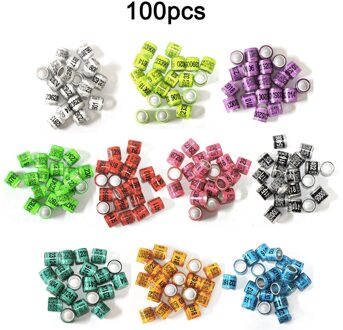 100 Stuks Kleurrijke Kleur Mengen Duif Bands Vogel Voet Ring Soorten Identificeren Trein