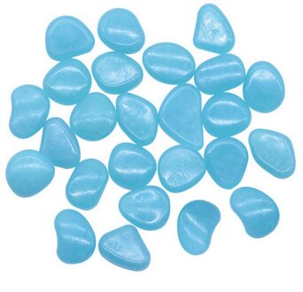 100 Stuks Lichtgevende Geplaveide Stenen Mix Kleur Glow In The Dark Pebbles Rocks Outdoor Loopbruggen Tuinieren Aquarium Landschapsarchitectuur Decor Blauw
