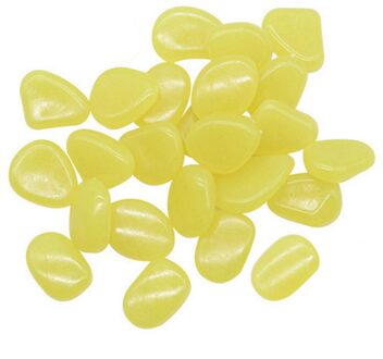 100 Stuks Lichtgevende Geplaveide Stenen Mix Kleur Glow Pebbles Rocks Outdoor Loopbruggen Tuinieren Aquarium Aquarium Landschapsarchitectuur Decor geel