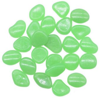 100 Stuks Lichtgevende Geplaveide Stenen Mix Kleur Glow Pebbles Rocks Outdoor Loopbruggen Tuinieren Aquarium Aquarium Landschapsarchitectuur Decor groen