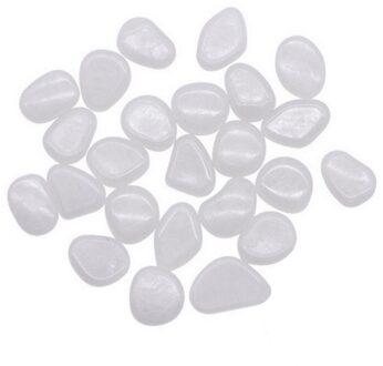 100 Stuks Lichtgevende Geplaveide Stenen Mix Kleur Glow Pebbles Rocks Outdoor Loopbruggen Tuinieren Aquarium Aquarium Landschapsarchitectuur Decor wit