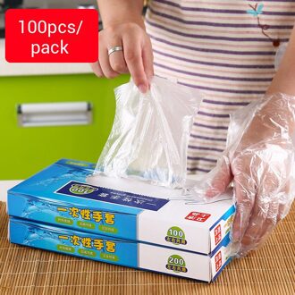 100 Stuks Pack Wegwerphandschoenen Pe Transparante Keuken Koken Handschoenen