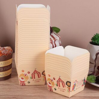 100 Stuks Paper Cupcake Cups Vierkante Wegwerp Cake Cup Hittebestendig Dessert Bowls Mini Cake Box Feestartikelen (blauwe Stip) geassorteerd kleur