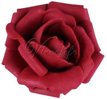 100 Stuks Pe Foam Rose Bloem Hoofd 7Cm Kunstmatige Rose Bloemen Boeket Handgemaakte Bruiloft Woondecoratie Feestelijke & Party plakboek bordeaux