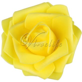 100 Stuks Pe Foam Rose Bloem Hoofd 7Cm Kunstmatige Rose Bloemen Boeket Handgemaakte Bruiloft Woondecoratie Feestelijke & Party plakboek geel
