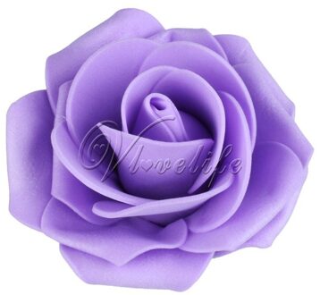 100 Stuks Pe Foam Rose Bloem Hoofd 7Cm Kunstmatige Rose Bloemen Boeket Handgemaakte Bruiloft Woondecoratie Feestelijke & Party plakboek lavendel