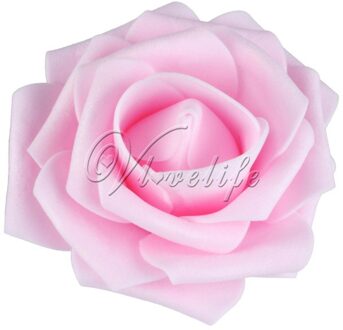 100 Stuks Pe Foam Rose Bloem Hoofd 7Cm Kunstmatige Rose Bloemen Boeket Handgemaakte Bruiloft Woondecoratie Feestelijke & Party plakboek licht roze