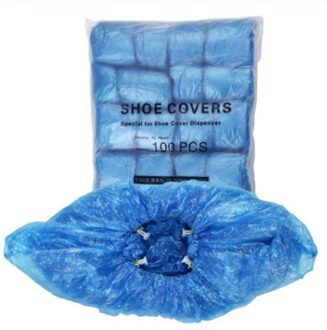 100 Stuks Pe Schoen Cover Machine Blauw Wegwerp Schoen Cover T Gesp Schoen Cover Machine Anti Dust Regen cleaning Supply