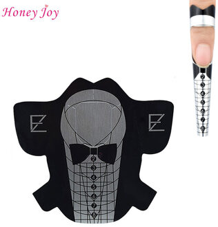 100 Stuks Pro 3 In 1 Pak Patroon Vierkante/Ruit/Stiletto Tips Nail Forms Acryl Curve Uv Gel nagels Uitbreiding Nail Art Tool Guide