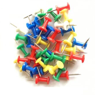 100 Stuks Push Pins Decoratieve Pushpins Boards Kurk Schoolbenodigdheden Plastic Kleur Box Nail Fotowand Diy Foto Office Assistent geel