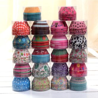 100 Stuks Regenboog Cupcake Papier Liners Muffin Gevallen Cup Cake Topper Bakken Lade Keuken Accessoires Gebak Decoratie Gereedschappen
