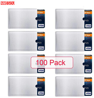 100 STUKS RFID Blocking Mouwen Anti Diefstal RFID Card Protector RFID Blocking Mouwen Identiteit Diefstal Anti-Scan Card Sleeve bescherming
