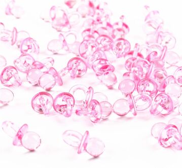 100 Stuks Roze Acryl Baby Fopspenen Baby Shower Decoratie Tafel Scatter