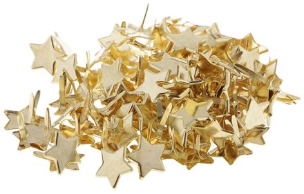 100 Stuks Star Hoofd Metalen Brads Paper Fasteners Scrapbooking Versiering Voor Papier Decoratie 14Mm Goud