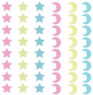 100 Stuks Ster En Maan Energie Opslag Fluorescerende Glow In The Dark Kerst Kids Slaapkamer Muurstickers Baby Kamers Home decoratie