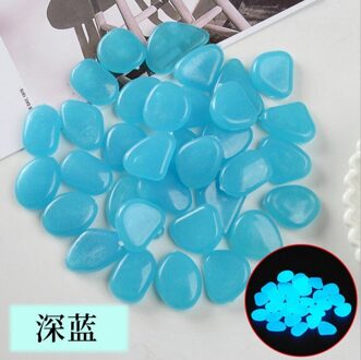 100 Stuks Tuin Decoratie Glow In The Dark Stenen Gloeiende Decoratieve Steentjes Outdoor Aquarium Lichtgevende Stenen Voor Aquarium Blauw