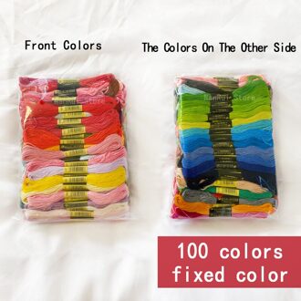 100 Stuks Vaste Kleur Fysieke Werkelijkheid Schieten Met Kleur Nummer Borduurwerk Diy Lijn Tak Draden Dmc Floss Streng Kruissteek 100stk Fixed kleur