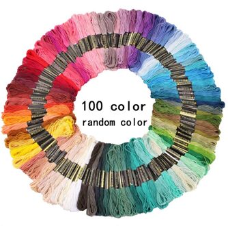 100 Stuks Vaste Kleur Fysieke Werkelijkheid Schieten Met Kleur Nummer Borduurwerk Diy Lijn Tak Draden Dmc Floss Streng Kruissteek 100stk willekeurig kleur