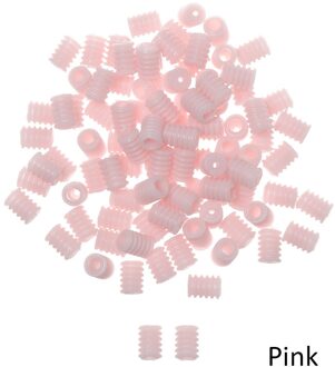 100 Stuks Verstelbare Kleurrijke Siliconen Antislip Stopper Cord Sloten Koortjes Schakelt Lanyard Gesp Cover Naaien Accessoires roze