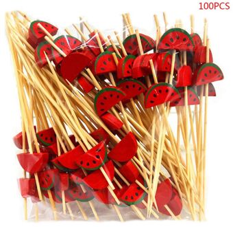 100 Stuks Wegwerp Bamboe Picks Voedsel Fruit Cocktail Handgemaakte Tandenstokers Picknick Feestartikelen Decoratie
