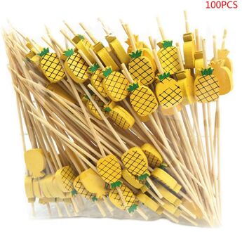 100 Stuks Wegwerp Bamboe Picks Voedsel Fruit Cocktail Handgemaakte Tandenstokers Picknick Feestartikelen Decoratie
