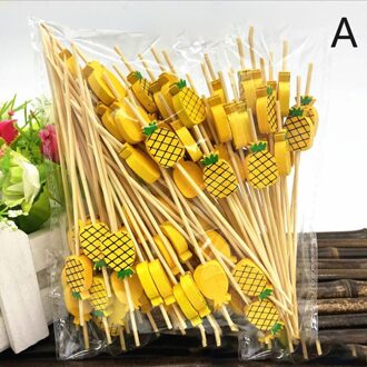 100 Stuks Wegwerp Bamboe Picks Voedsel Fruit Cocktail Handgemaakte Tandenstokers Picknick Feestartikelen Decoratie