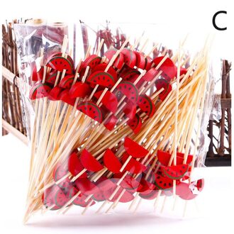 100 Stuks Wegwerp Bamboe Picks Voedsel Fruit Cocktail Handgemaakte Tandenstokers Picknick Feestartikelen Decoratie
