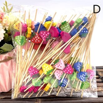 100 Stuks Wegwerp Bamboe Picks Voedsel Fruit Cocktail Handgemaakte Tandenstokers Picknick Feestartikelen Decoratie