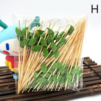 100 Stuks Wegwerp Bamboe Picks Voedsel Fruit Cocktail Handgemaakte Tandenstokers Picknick Feestartikelen Decoratie