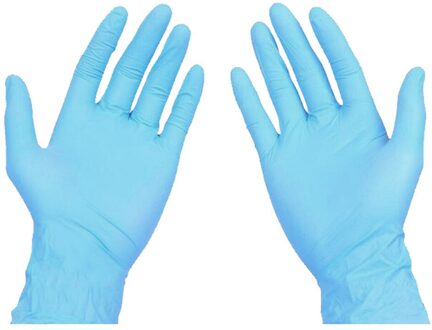 100 Stuks Wegwerp Bescherming Verdikking Tpe Handschoenen Anti-Statische Plastic Handschoenen Voor Voedsel Schoonmaken Koken Restaurant Keuken Blauw / L