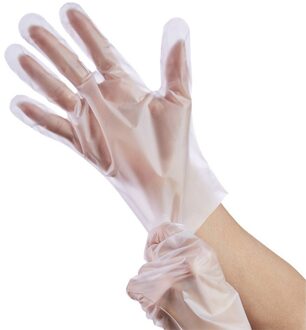 100 Stuks Wegwerp Bescherming Verdikking Tpe Handschoenen Anti-Statische Plastic Handschoenen Voor Voedsel Schoonmaken Koken Restaurant Keuken Transparant / L