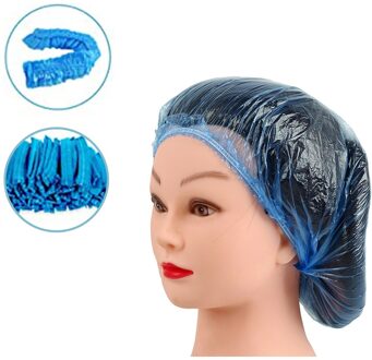 100 Stuks Wegwerp Douche Cap Plastic Waterdichte Transparante Kleur Douche Hoed Hotel Voor Reizen Thuis Een Tijd Badkamer Product # E