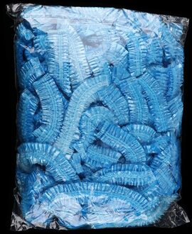 100 Stuks Wegwerp Douche Cap Spa Kapsalon Hotel Eenmalige Elastische Douche Badmuts Waterdichte Douche Hoed Haar cap Voor Badkamer 100stk blauw