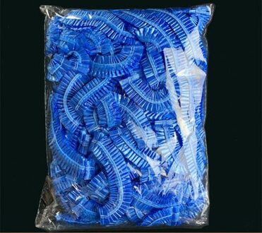 100 Stuks Wegwerp Douche Cap Waterdichte Transparante Kleur Douche Hoed Hotel Voor Reizen Thuis Kapsalon Badkamer Producten blauw