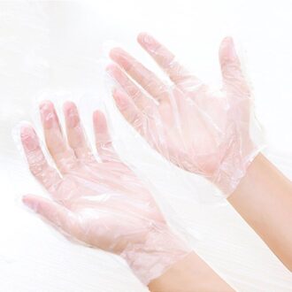 100 Stuks Wegwerp Handschoenen Eenmalige Transparante Plastic Handschoenen Restaurant Bbq Koken Milieuvriendelijke Pe Handschoenen Keuken Accessoires