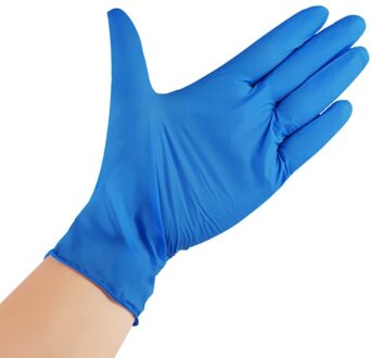 100 Stuks Wegwerp Handschoenen Latex Nitril Rubber Blauw Handschoenen Keuken Afwassen Werk Tuin Handschoenen Links En Rechts #5 blauw / L