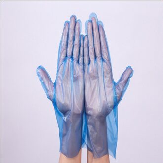 100 Stuks Wegwerp Handschoenen Pvc Pe Handschoenen Voor Huishoudelijke Schoonmaakmiddelen/Keuken/Werk/Afwas Handschoenen Hand Wegwerp handschoenen Blauw 100 stk PE