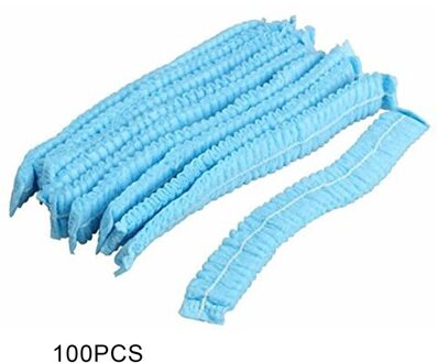 100 Stuks Wegwerp Hoed Ronde Niet-geweven Hoofddeksels Stofdicht Chef Voedsel Fabriek Workshop Anti-Haaruitval cap blauw