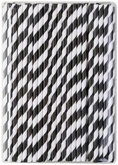 100 Stuks Wegwerp Milieubescherming Papier Rietjes Biologisch Afbreekbare Diner Party Dessert Sap Rietjes zwart