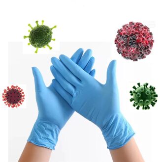 100 Stuks Wegwerp Nitril Handschoenen Werk Handschoen Voedsel Prep Koken Handschoenen Keuken Voedsel Waterdichte Service Schoonmaak Handschoenen Blauw A 2stk / S