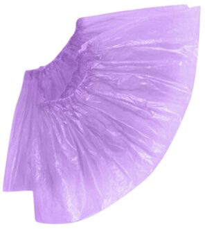 100 Stuks Wegwerp Overschoenen Outdoor Plastic Tapijt Reinigen Overschoenen Waterdicht Anti-Slip Overschoenen Boot Covers Шнурки paars