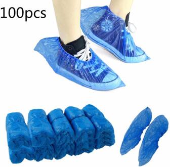 100 Stuks Wegwerp Overschoenen Plastic Waterdichte Voorkomen Nat Boot Covers Home Hotel Lab Reiniging Veiligheid Schoen Laarzen