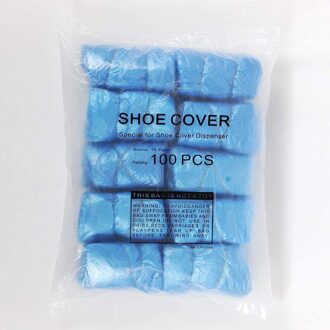 100 Stuks Wegwerp Pe Schoen Cover Voor Automatische Overschoen Machine Speciale T Gesp Schoen Cover Blauwe Schoen Cover Huishoudelijke