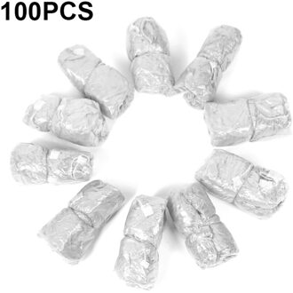 100 Stuks Wegwerp Plastic Overschoenen Draagbare Carry Boot Antislip Beschermende Covers wit