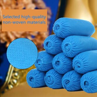 100 Stuks Wegwerp Schoen Cover Stofdicht Antislip Schoen Cover Kinderen Student Volwassen Non-woven Schoen Cover Home voet Cover Multi Col blauw