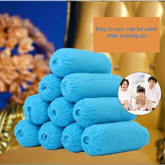 100 Stuks Wegwerp Schoen Cover Stofdicht Antislip Schoen Cover Kinderen Student Volwassen Non-woven Schoen Cover Home voet Cover Multi Col licht blauw