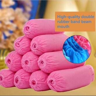 100 Stuks Wegwerp Schoen Cover Stofdicht Antislip Schoen Cover Kinderen Student Volwassen Non-woven Schoen Cover Home voet Cover Multi Col roze